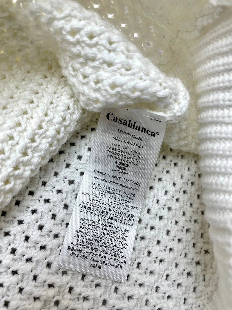 CASABLANCA Faux Crochet  Set Shirt+Short White/Yellow