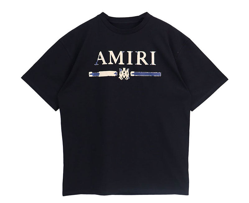 AMIRI Logo-Flocked Cotton-Jersey Black T-Shirt