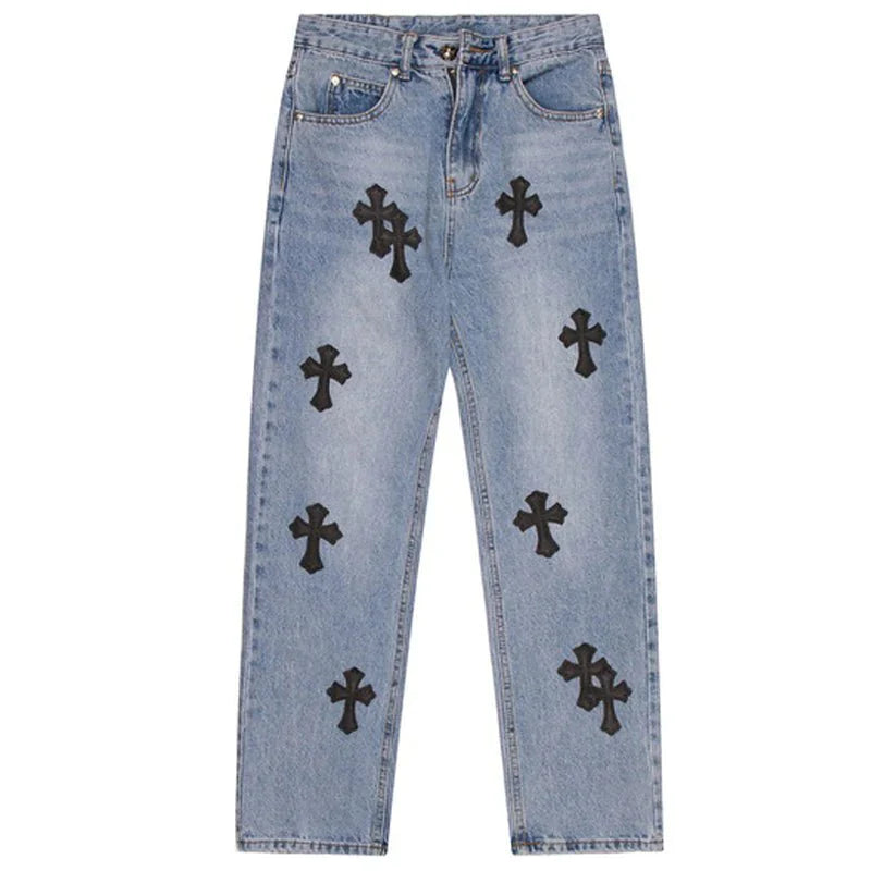 Chrome Heart Jeans Black Crosses