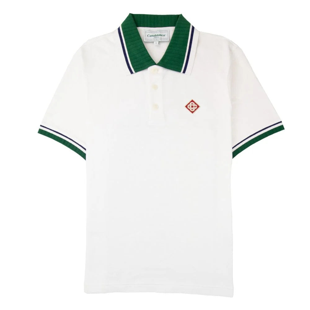 CASABLANCA Textured Pique Polo White