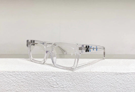 Off-White Rectangular Frame Sunglasses Transparet