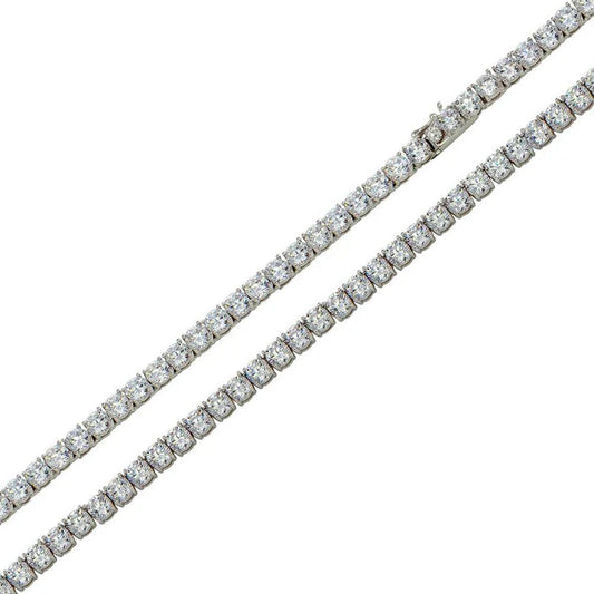 925 Sterling Silver Round CZ Tennis Bracelet 3mm