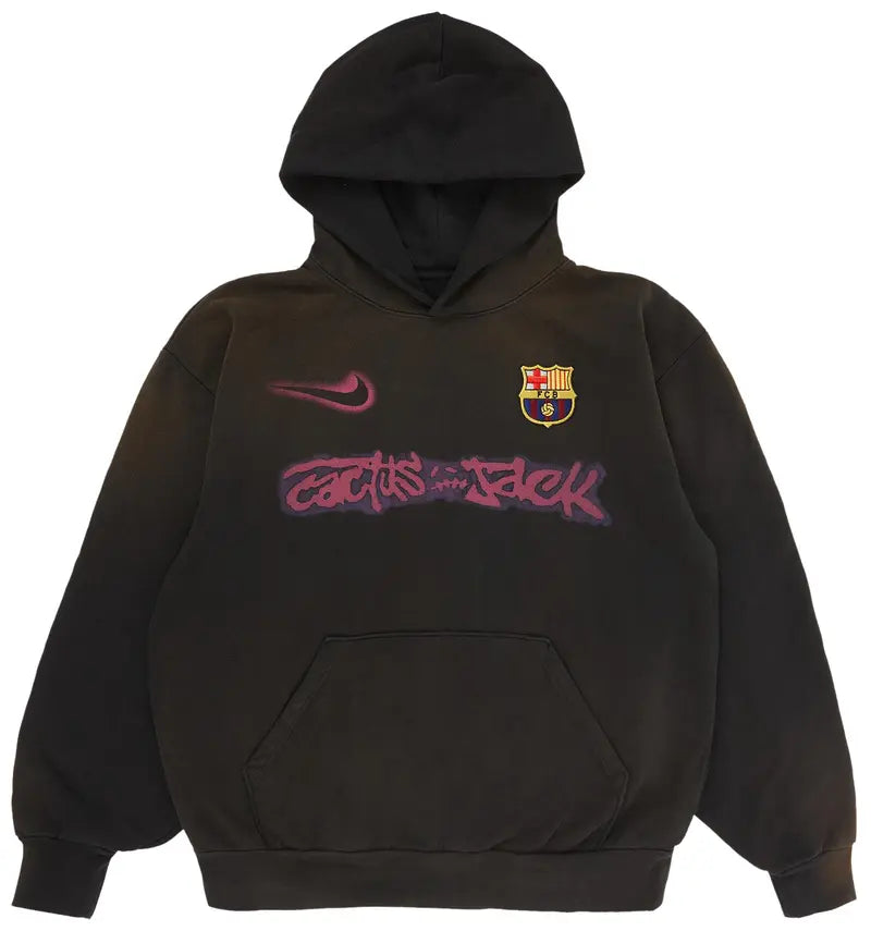 Travis Scott x Nike x FC Barcelona Spray Logo Hoodie Black