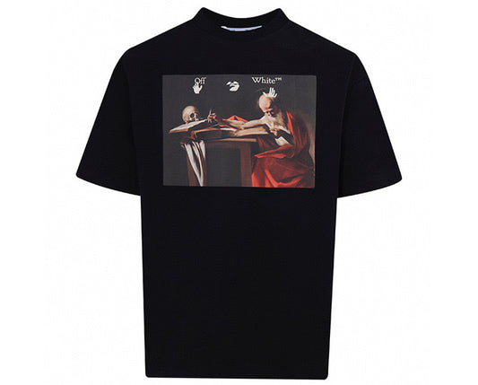 OFF-WHITE Oversized Caravaggio Saint Jerome Writing T-shirt Black