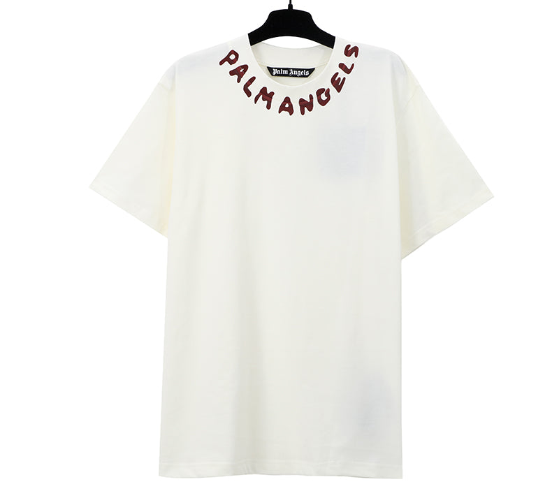 Palm Angels Neck Logo Print T-Shirt White