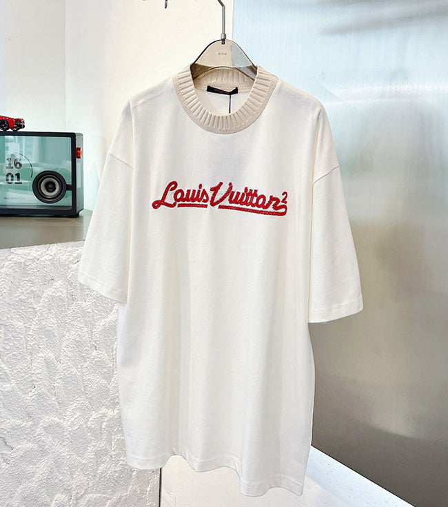 Louis Vuitton x Nigo Embroidered Mockneck Tee White