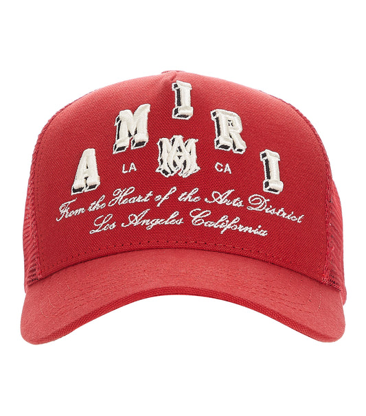 Amiri Varsity Logo Trucker Hat Red