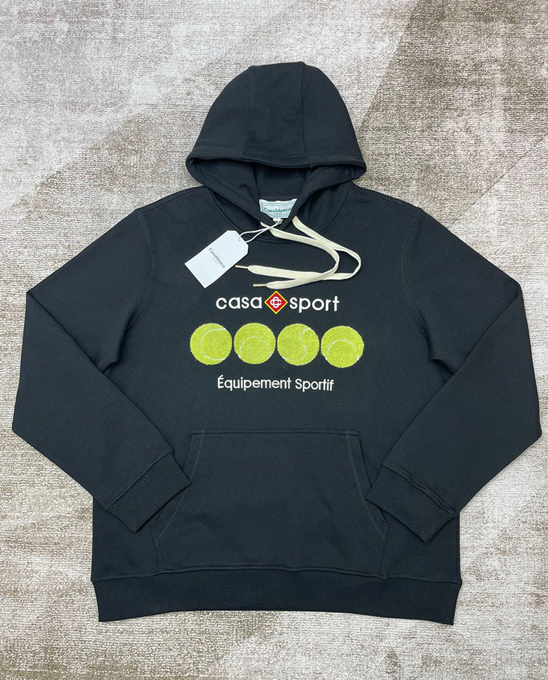 Casablanca Hoodie Casa Sport Tennis Balls Black