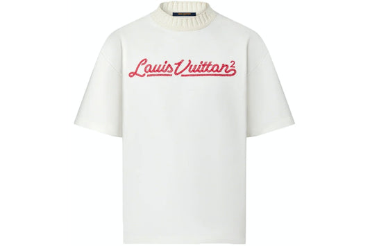 Louis Vuitton x Nigo Embroidered Mockneck Tee White