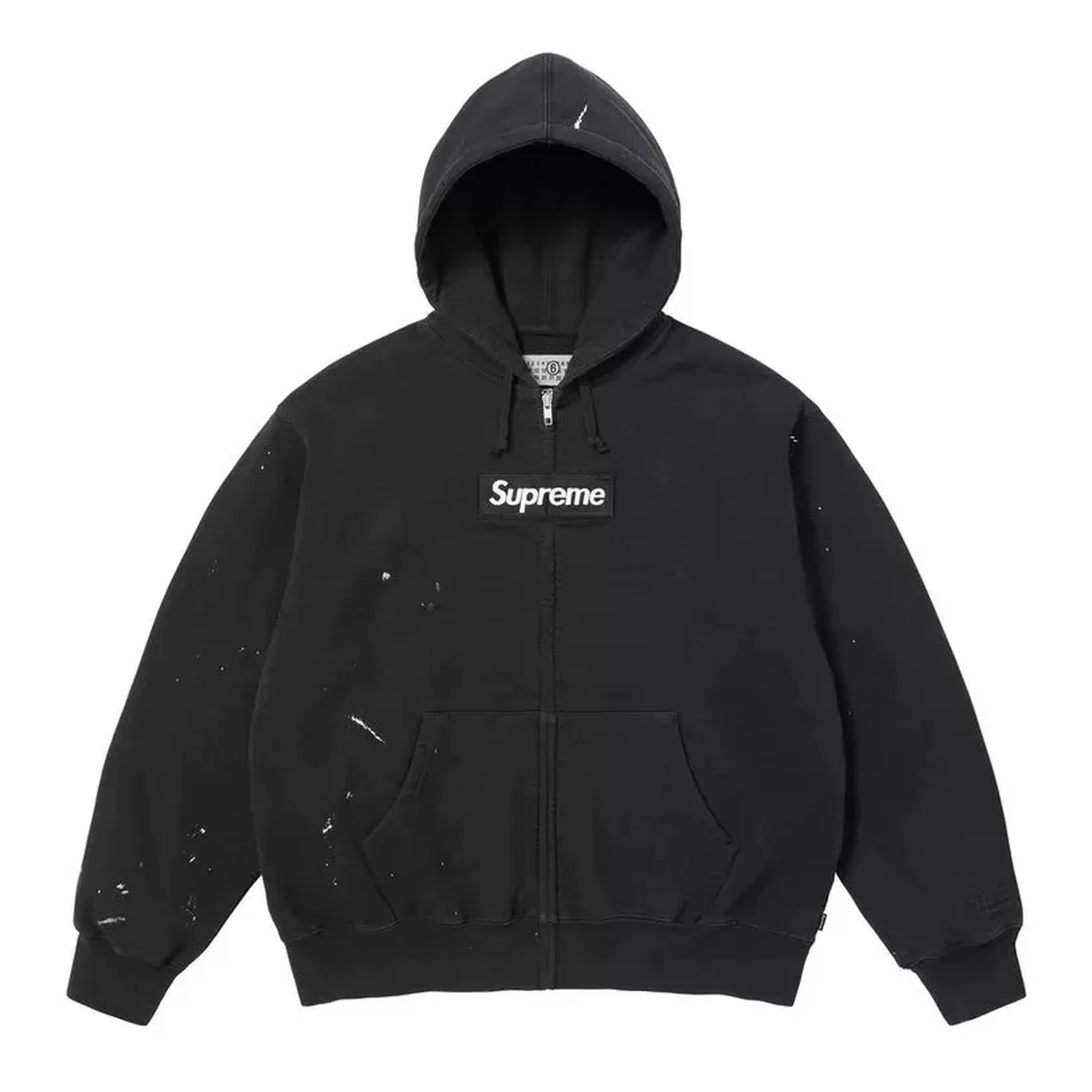 Supreme x MM6 Maison Margiela Box Logo Zip Up Hooded Sweatshirt 'Black'