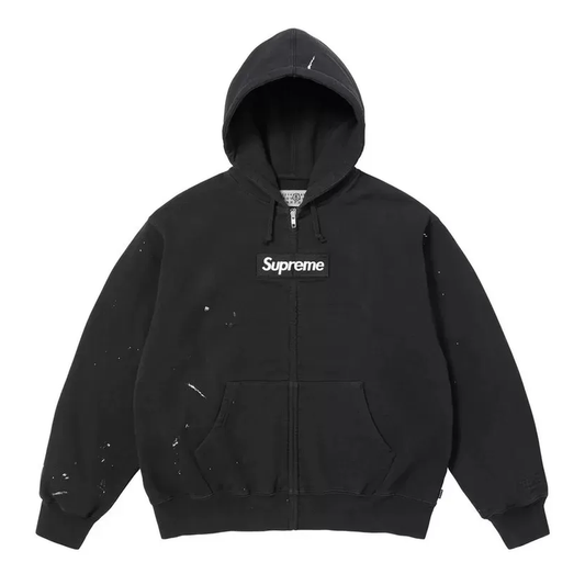 Supreme x MM6 Maison Margiela Box Logo Zip Up Hooded Sweatshirt 'Black'