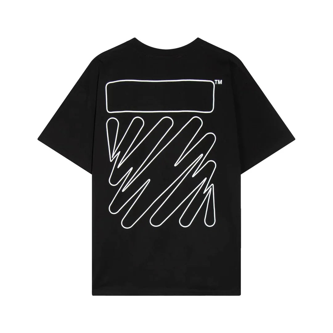 OFF-WHITE Tshirt Wave Outline Diag Black