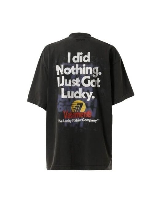 VETEMENTS I Got Lucky T-Shirt in Dark Grey