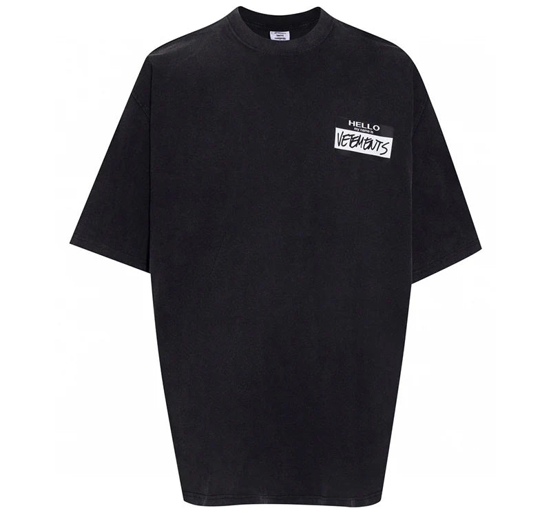 VETEMENTS My Name Is Vetements Cotton T-shirt | Black