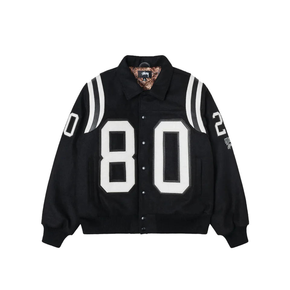 Stussy 80 Wool Varsity Jacket - Black