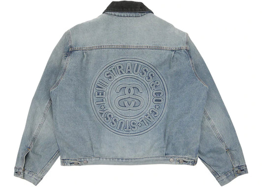 Stussy x Levi's Embossed Praglad Trucker Jacket Stussy Rugged-Blue