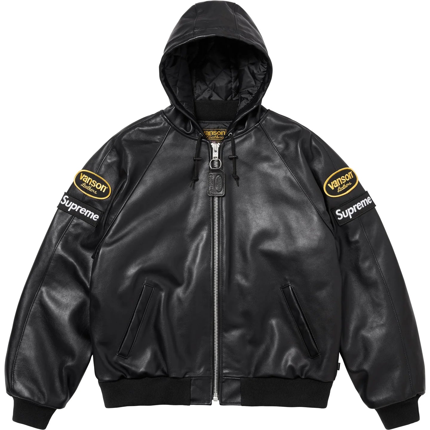 Supreme Vanson Leathers Hooded Work Jacket Black