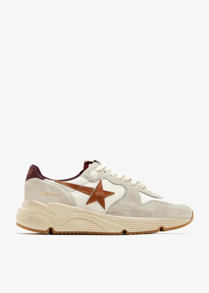 Golden Goose Running Sole with Star and Red Print Leather Heel