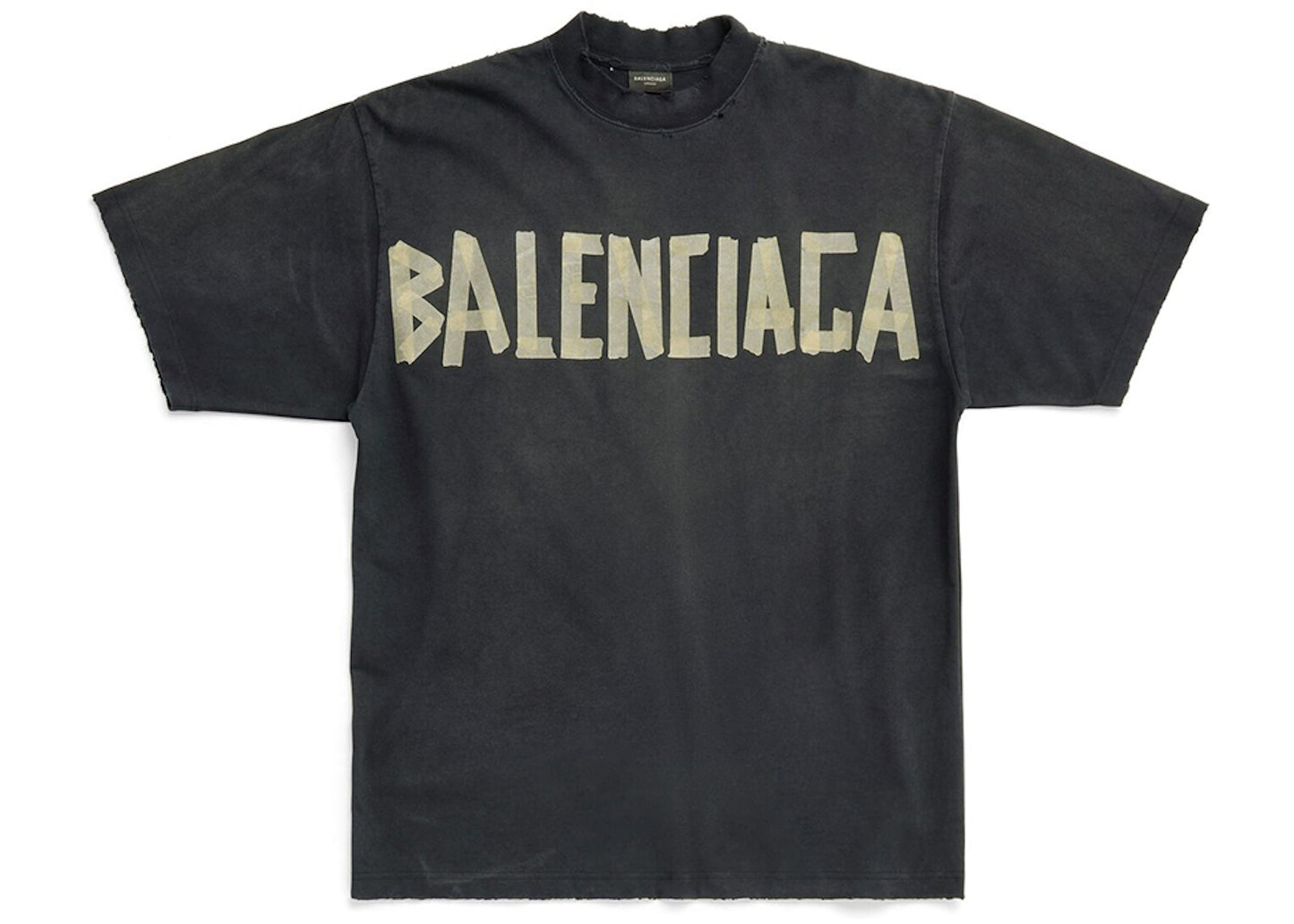 Balenciaga Tape Type Medium Fit T-shirt Black Faded