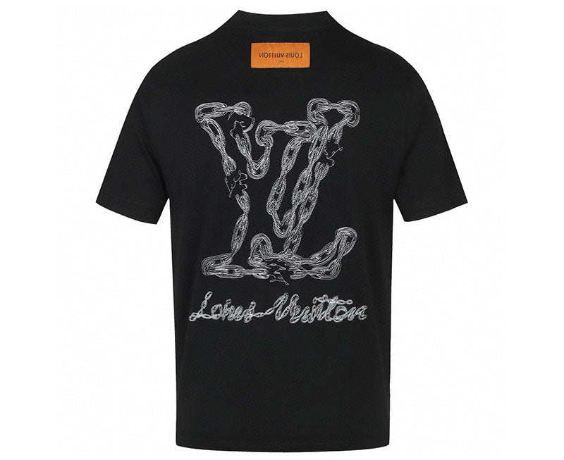 Louis Vuitton LV Logo Embroidery T-Shirt Black