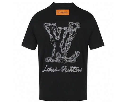 Louis Vuitton LV Logo Embroidery T-Shirt Black