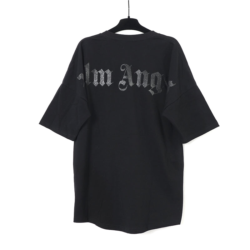 Palm Angels Mock Neck Logo Oversized T-Shirt Black