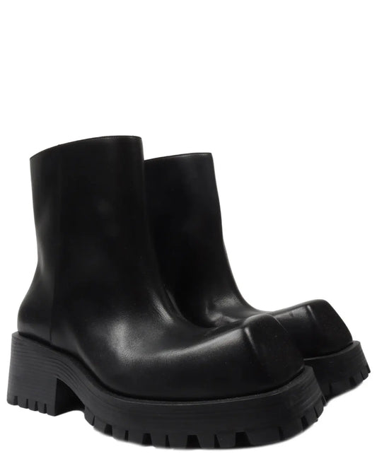 Balenciaga black Leather Trooper Boots