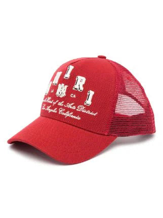 Amiri Varsity Logo Trucker Hat Red