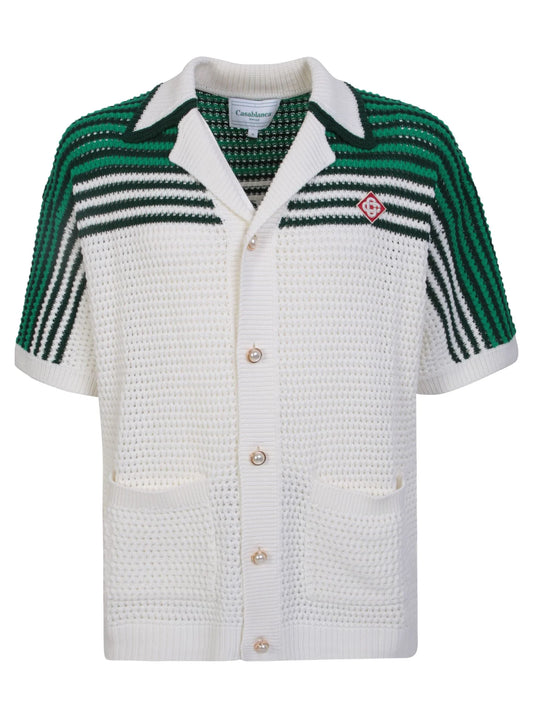 CASABLANCA Tennis Crochet Set Shirt+Short Green