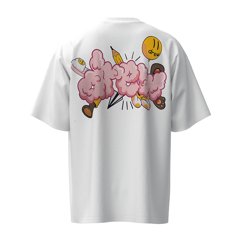 Drew Summer T-shirt Smiley Face Graffiti White