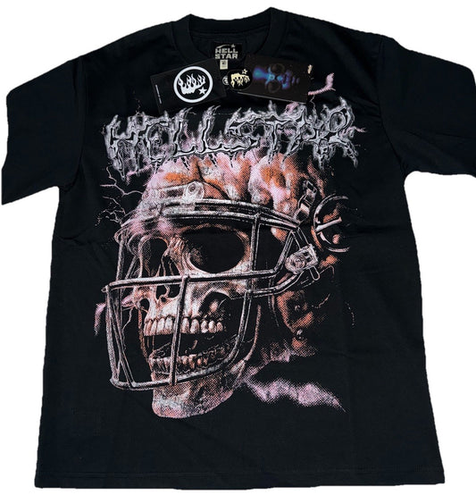 HellStar Skeleton Football T Shirt Black