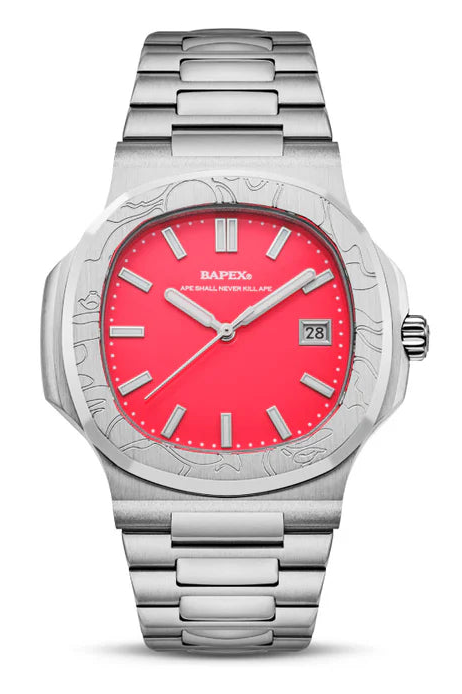 BAPE Type 10 Bapex #1 Watch Silver/Pink