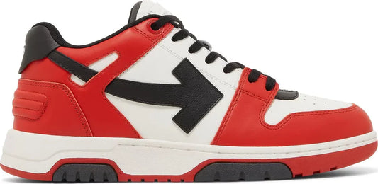 Off-White Out of Office Low 'Red White Black' Leather Zip Tie