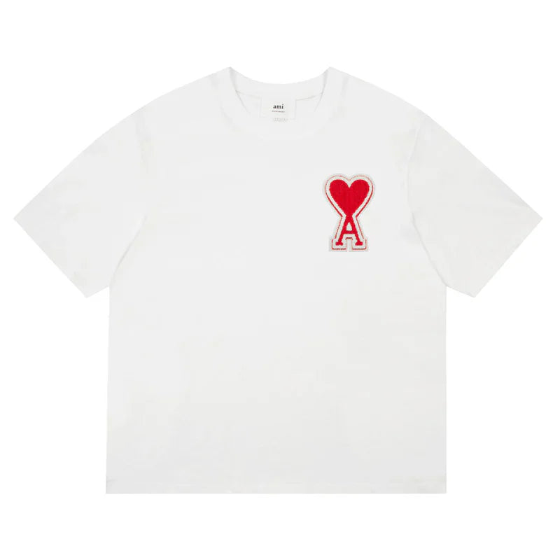 AMI PARIS SSENSE Exclusive Ami de Cœur T-Shirt White Red