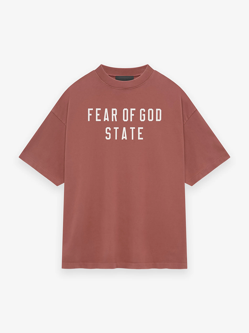 Fear of God Essentials Heavy Crewneck T Shirt Crimson