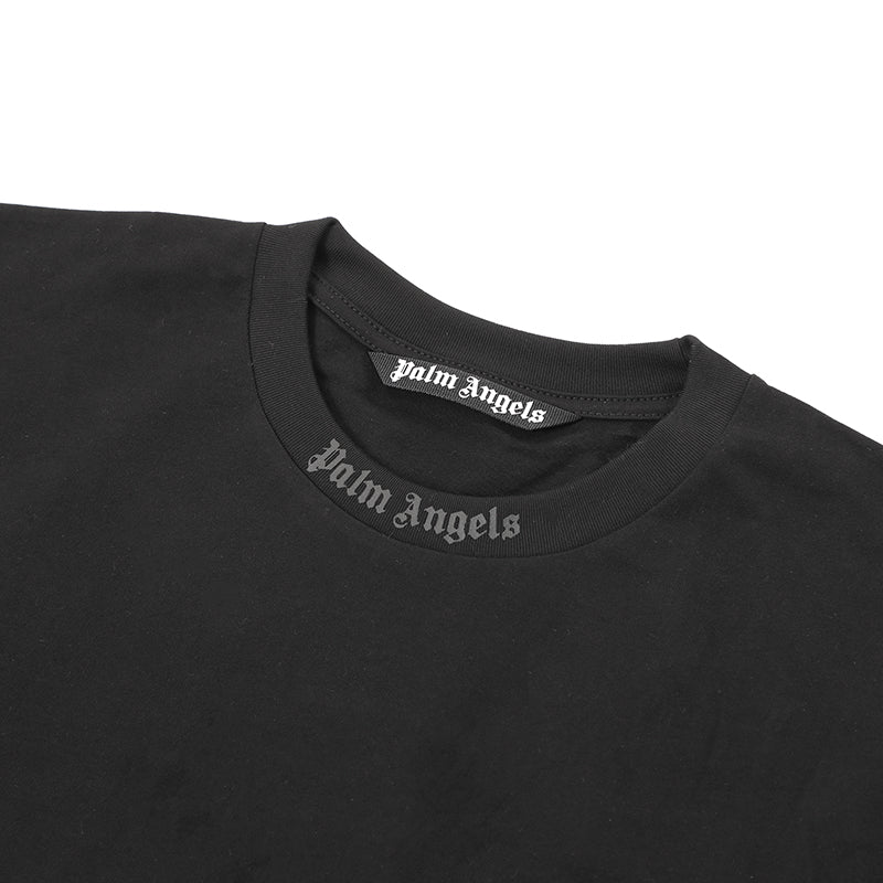 Palm Angels Mock Neck Logo Oversized T-Shirt Black