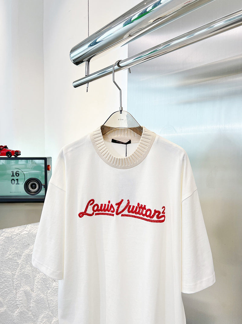 Louis Vuitton x Nigo Embroidered Mockneck Tee White