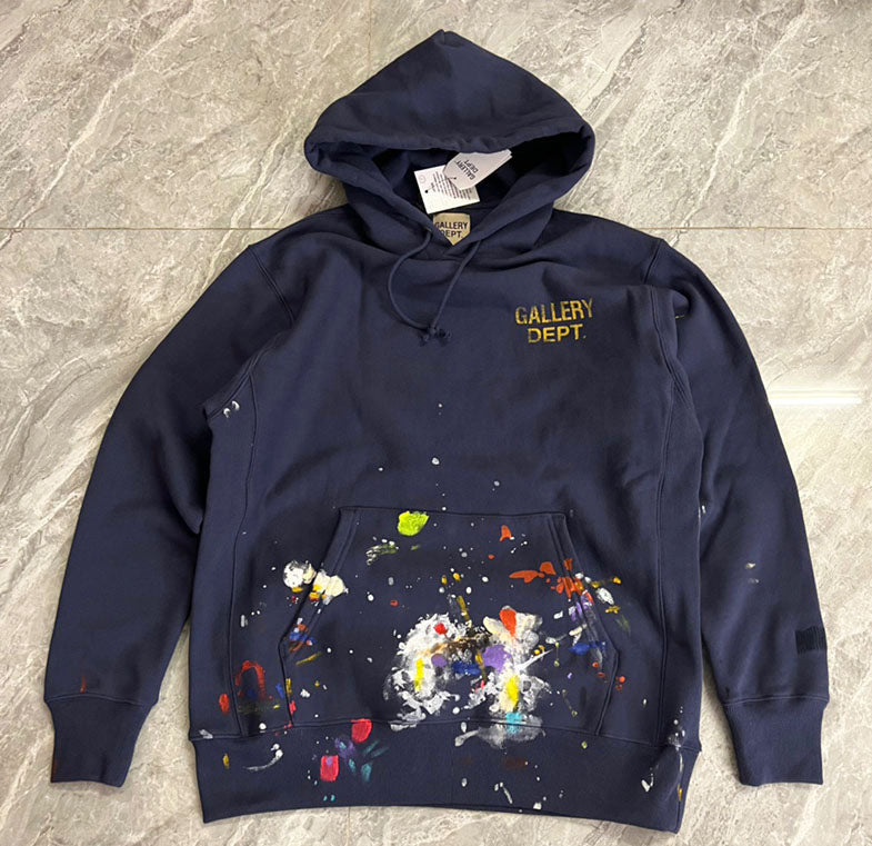 GALLERY DEPT. Blue Paint-splatter Logo Hoodie