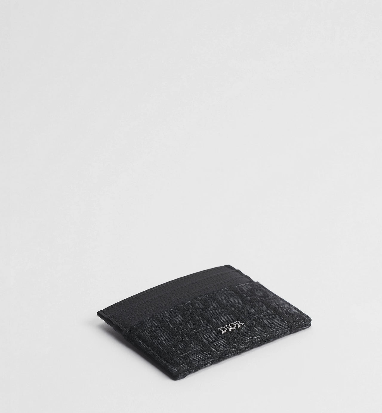 Card Holder Black Dior Oblique Jacquard with Black Grained