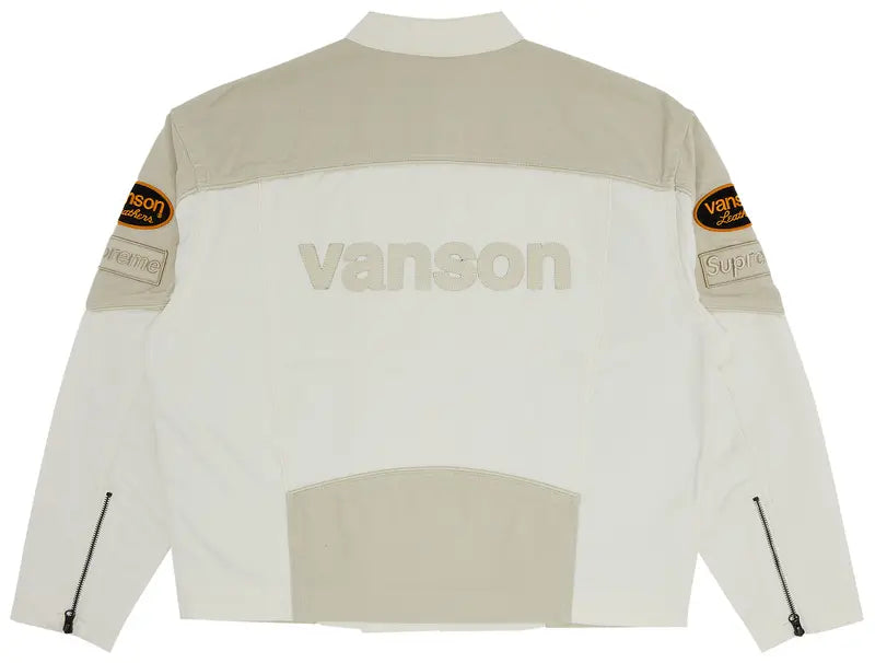 Supreme Vanson Leathers Cordura Cotton Jacket White