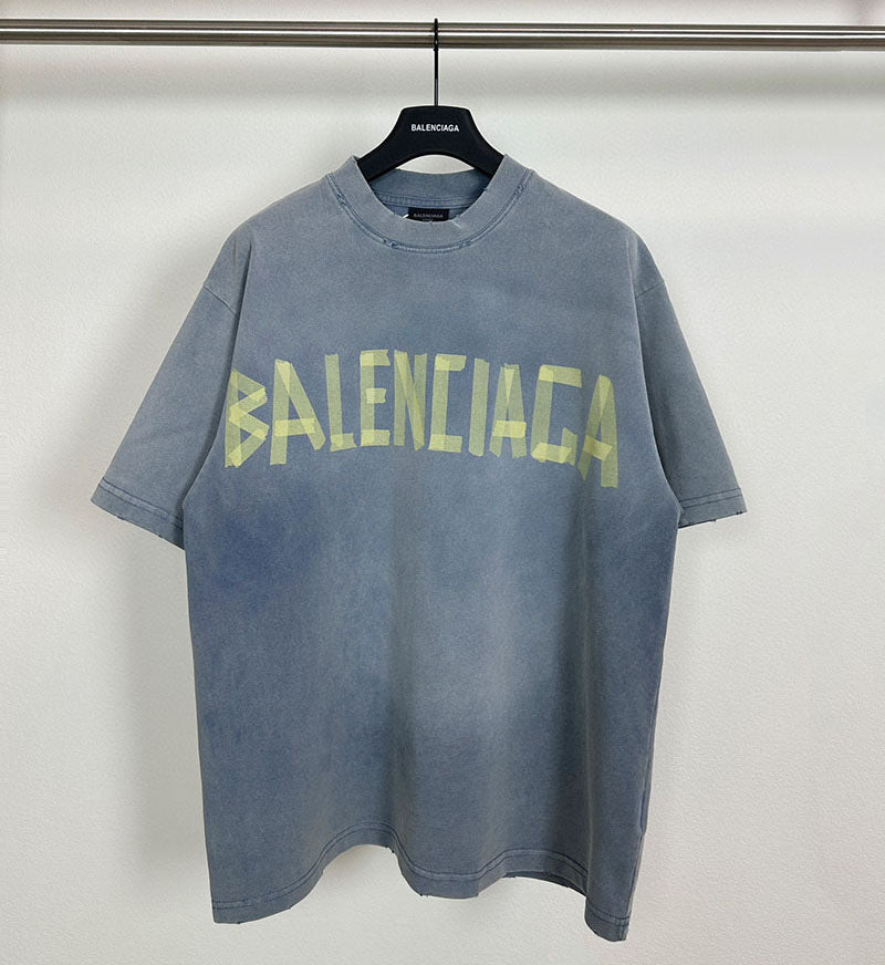 Balenciaga Tape Type Medium Fit T-Shirt Grey