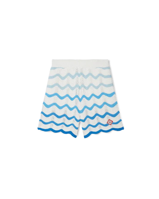 CASABLANCA Gradient Wave Texture Set Shirt+Short Blue