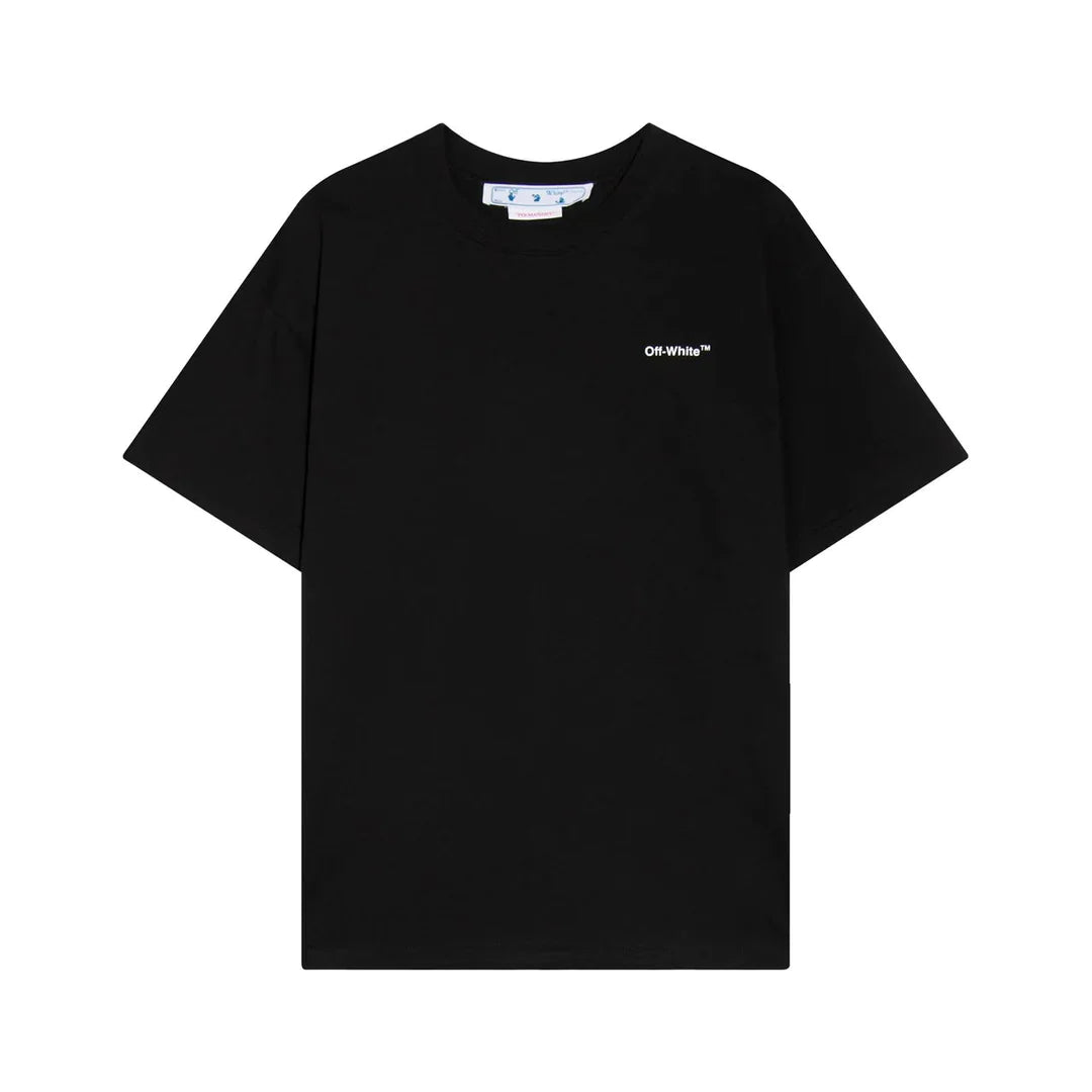 OFF-WHITE Tshirt Wave Outline Diag Black