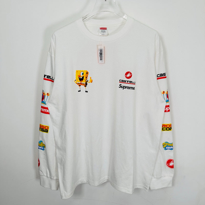 Supreme SpongeBob/Castelli Racing L/S Tee White