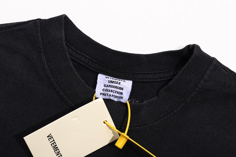 VETEMENTS My Name Is Vetements Cotton T-shirt | Black