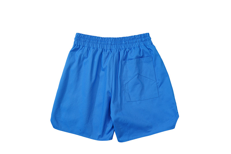 RHUDE Embroidered Twill Logo Short Blue