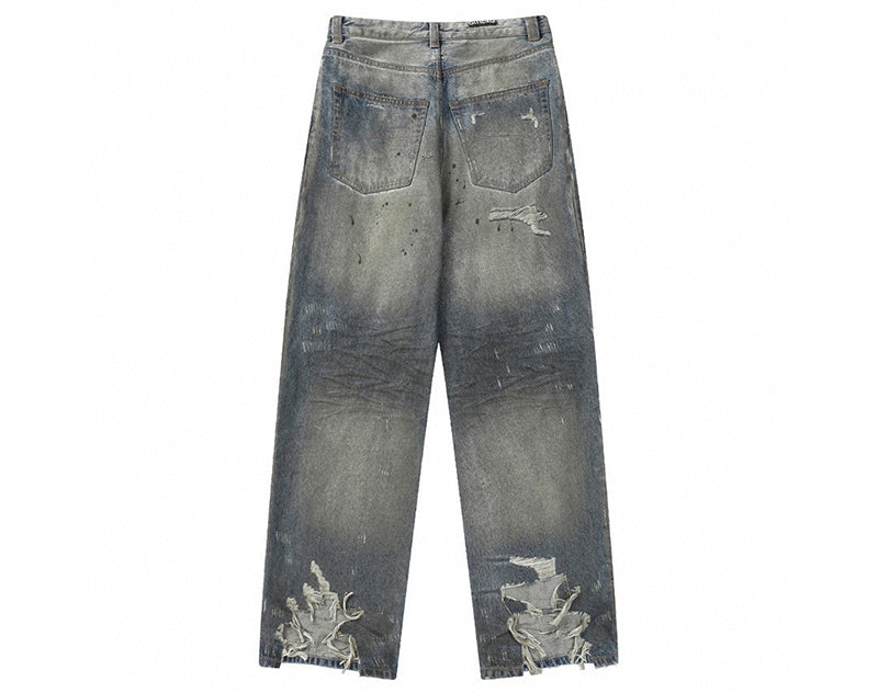 Balenciaga Mud Oil Spilled Denim Baggy Version