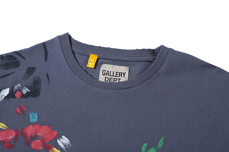GALLERY DEPT. Blue Paint-splatter Logo Cotton T-shirt