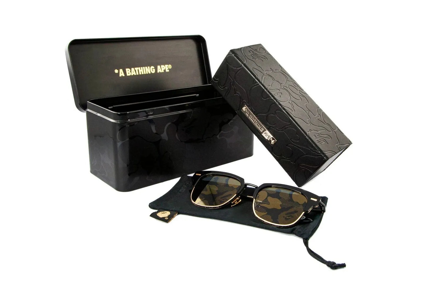 BAPE 8 Sunglasses Black/Gold