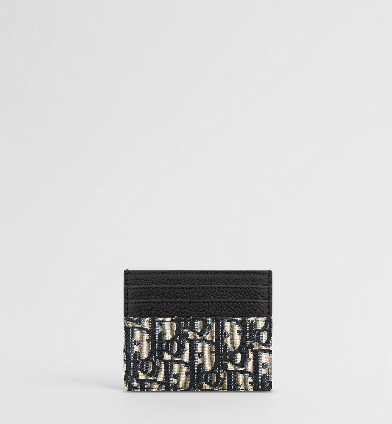 Card Holder Beige and Black Dior Oblique Jacquard with Black Grained